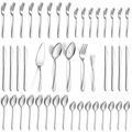 Mirdinner 45 Pcs Silverware Set with Serving Utensils for 8, Food Grade Stainless Steel Flatware Cutlery Set for Home and Restaurant, Mirror Polished & Dishwasher Safe