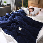 Fleece Blankets And Throws Thick Warm Winter Blankets Home Super Soft Duvet Luxury Solid Blankets On Twin Bedding Pi-Mart