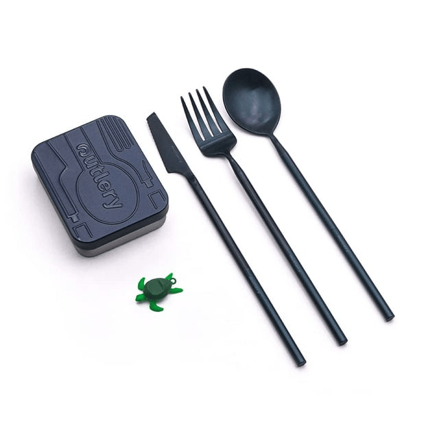 OUTLERY Portable & Reusable Cutlery Set with Case Stainless Steel (Whale Blue) EasyOptionXY LLC