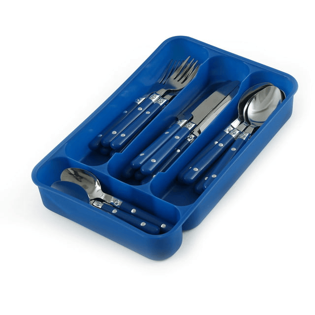 Casual Living 24 Pieces Flatware Set, Blue