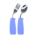 Ehucon Adaptive Utensils,Weighted Spoon and Fork Set for Handicaps ,Tremors Parkinsons Limited or Weak Grasp Elderly,Ergonomic Cutlery with Silicon Non-Slip Easy Grip Handles(Purple,Left Hand,2 PCS) EasyOptionXY LLC