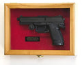 Single Pistol Display Case Wall Mount Solid Hardwood Cabinet Gun Holder The Military Gift Store