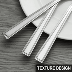 Bestdin 24 Pieces Forks Set, 7.8" Stainless Steel Forks Cutlery Set, Texture Design Square Handle Mirror Polished Dinner Fork, Metal Fork for Home Kitchen Restaurant or Hotel, Dishwasher Safe
