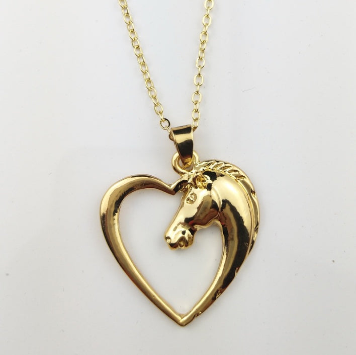 Horse Necklace Silver Color Horse Head Lootquake LLC