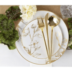 PLASTICPRO 40pc Disposable Gold Plastic Silverware Set with Spoons, Knives, Forks, and Teaspoons, Service for 8 EasyOptionXY LLC