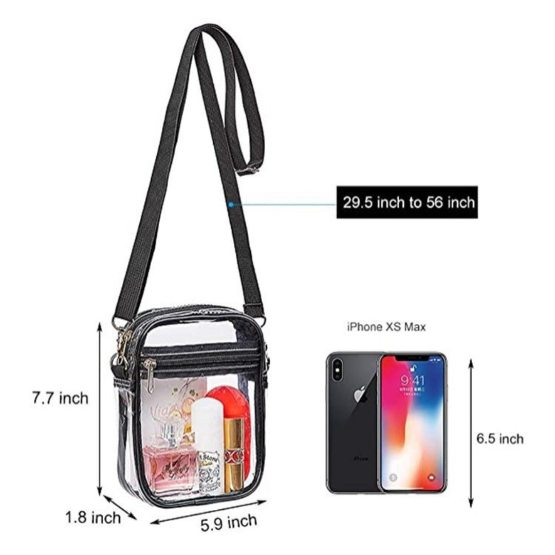 PVC transparent small shoulder crossbody bag, portable waterproof shopping bag, beach multi-functional storage bag - SJB-DIAMOND ELITES