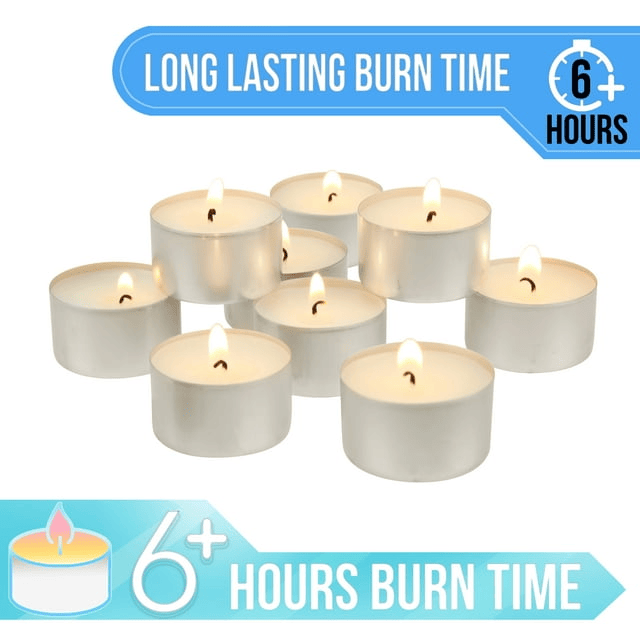 Stonebriar Unscented Long Burning Tealight Candles with 6-7 Hour Burn Time, 50 Pack, White EasyOptionXY LLC
