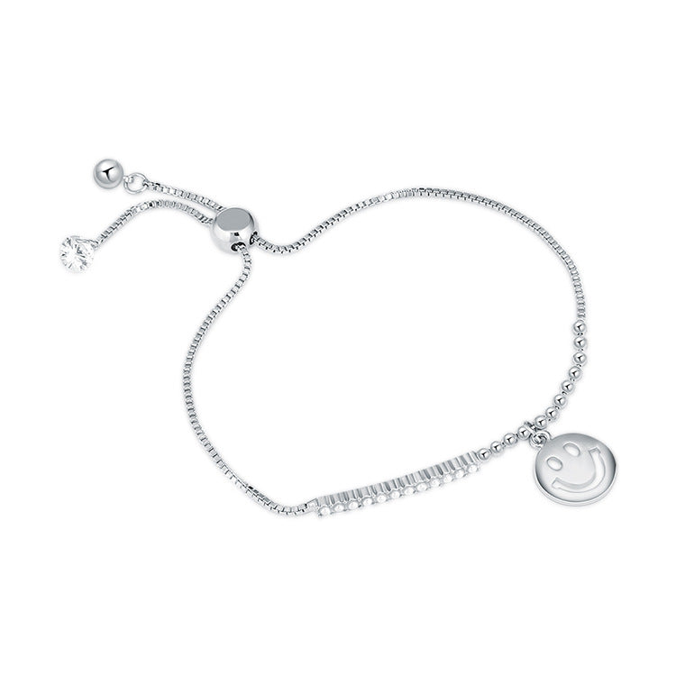 Western Fashion Simple Smiley Bracelet Women's Adjustable All-match Zircon Bracelet Accessories - SJB-DIAMOND ELITES