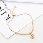 Western Fashion Simple Smiley Bracelet Women's Adjustable All-match Zircon Bracelet Accessories - SJB-DIAMOND ELITES
