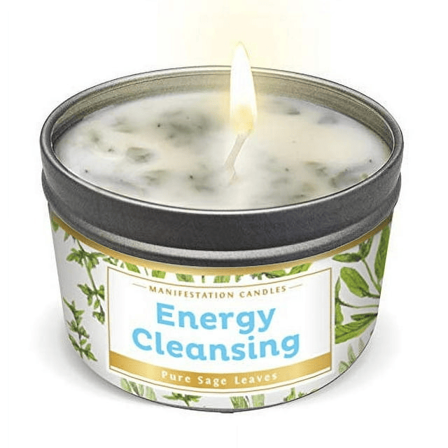 Magnificent 101 Manifestation Candle White Sage Leaf & Scent, Smudge Candle for House Energy Cleansing, Banishes Negative Energy EasyOptionXY LLC