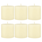 Stonebriar Unscented 3" x 3" 1-Wick Ivory Pillar Candles, 6 Pack