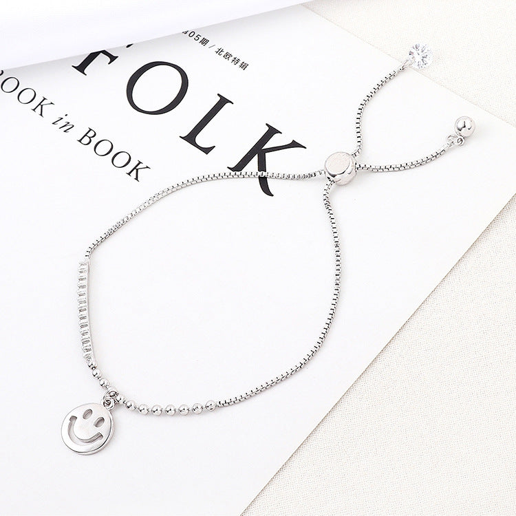 Western Fashion Simple Smiley Bracelet Women's Adjustable All-match Zircon Bracelet Accessories - SJB-DIAMOND ELITES