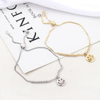 Western Fashion Simple Smiley Bracelet Women's Adjustable All-match Zircon Bracelet Accessories - SJB-DIAMOND ELITES