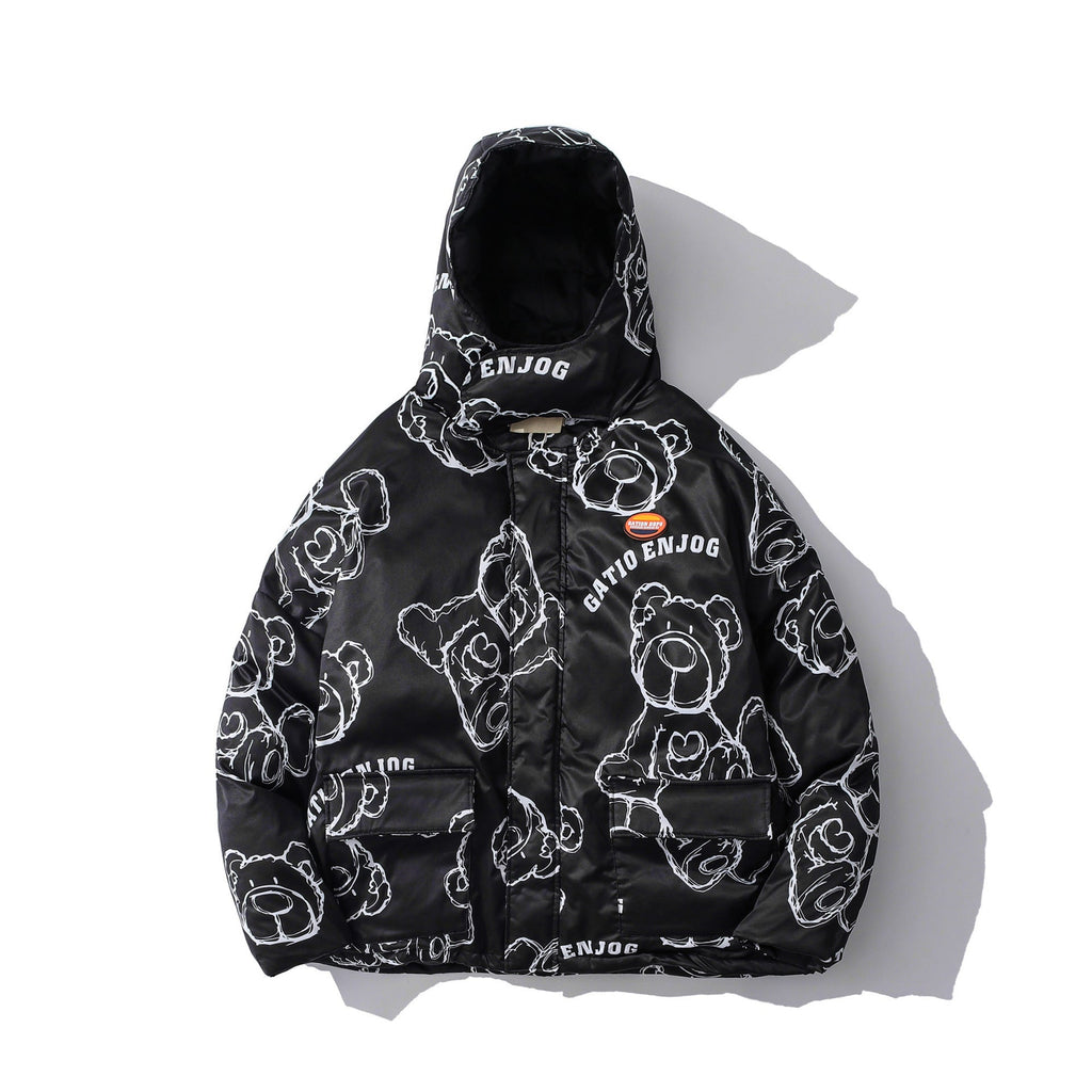 Loose Hooded Cotton Jacket Student Cotton Workwear Jacket
