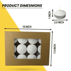 BAHROSA White Floating Candles 2.5' White Unscented Smokeless