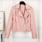 Short PU motorcycle leather jacket Pi-Mart