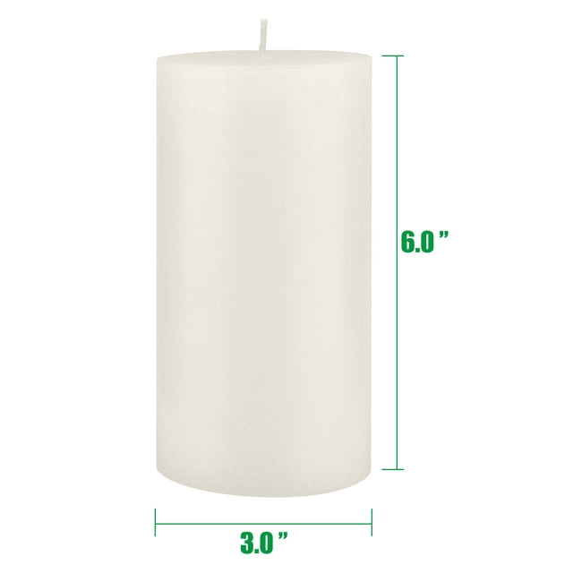Stonebriar Unscented 3" x 6" 1-Wick White Pillar Candles, 6 Pack EasyOptionXY LLC