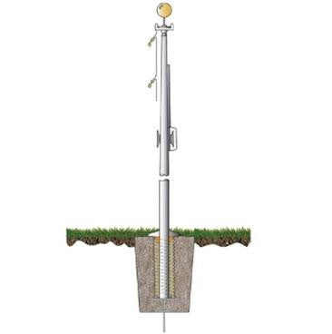Flag Connections Flag Connections 20 ft. Satin Flag Pole, Flag Pole for High Wind The Military Gift Store