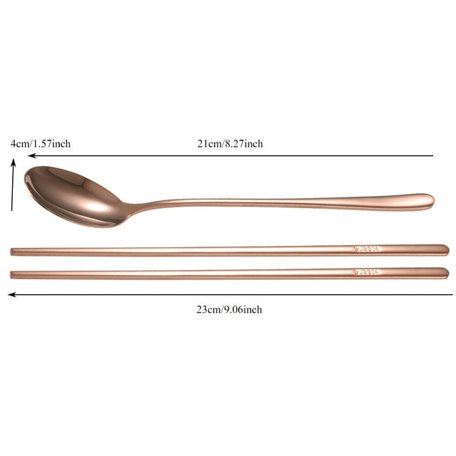 Kritne 304 Stainless Steel Spoon Chopsticks Set Korean Style Cutlery Christmas Gift, Chopsticks, Korean Cutlery EasyOptionXY LLC
