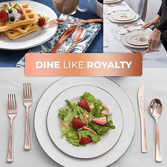 Stock Your Home Disposable Rose Gold Plastic Forks - 125 Count EasyOptionXY LLC