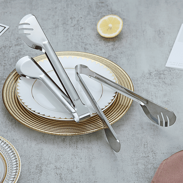 ReaNea Silver Flatware Serving Set of 10 Pieces,Silverware Serving Utensils Large Spoon Set EasyOptionXY LLC