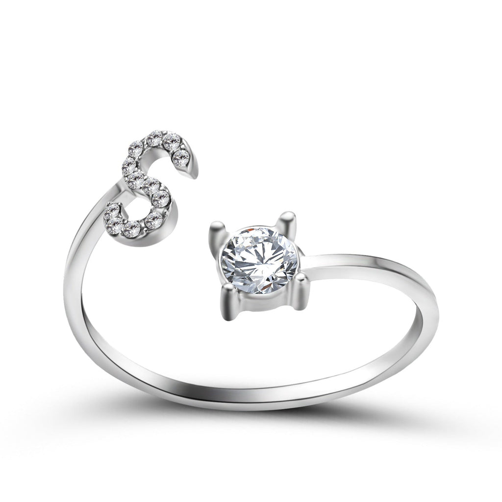 Adjustable 26 Initial Letter Ring Fashion Jewelry For Women Simple Elegant Jewelry Pi-Mart