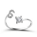 Adjustable 26 Initial Letter Ring Fashion Jewelry For Women Simple Elegant Jewelry Pi-Mart