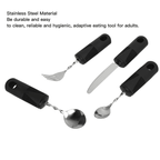 Arthritic Hands Adaptive Utensil, Ergonomic Design Black Handle Weighted Silverware For Home Hospital For Parkinsons Patients EasyOptionXY LLC