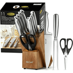 McCook MC35 11-Piece Kitchen Cutlery Knife Block Set with Built-in Sharpener Stainless Steel