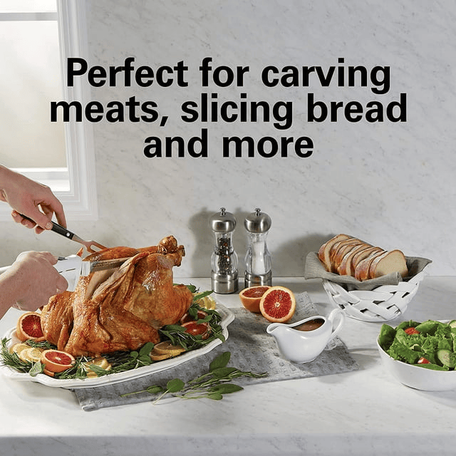 Hamilton Beach Electric Knife Set with Fork and Case, Ergonomic Design, Stainless Steel Reciprocating Blades, White, 74251 EasyOptionXY LLC