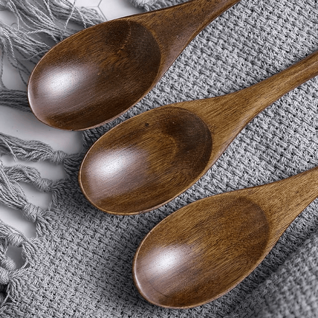 Set of 8, Wood Soup Spoons and Forks, SourceTon Wooden Ladle Spoon and Fork Set for Party, Banquet, Buffet, Catering, Daily Life- 9 Inch EasyOptionXY LLC