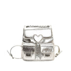 Love pattern women's backpack, versatile chain backpack, fashion travel small backpack purse women - SJB-DIAMOND ELITES