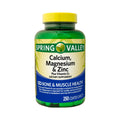 Spring Valley Calcium; Magnesium & Zinc Plus Vitamin D3 Caplets Dietary Supplement; 250 Count