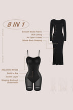 Caramel Built-In Shapewear Dress Square Neck Long Sleeve Maxi Dress Elegant Shapewear Dress For Women