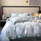 Double-sided Lyocell And Tencel Printed Quilt Cover Bed Sheet Set Of Four Pi-Mart