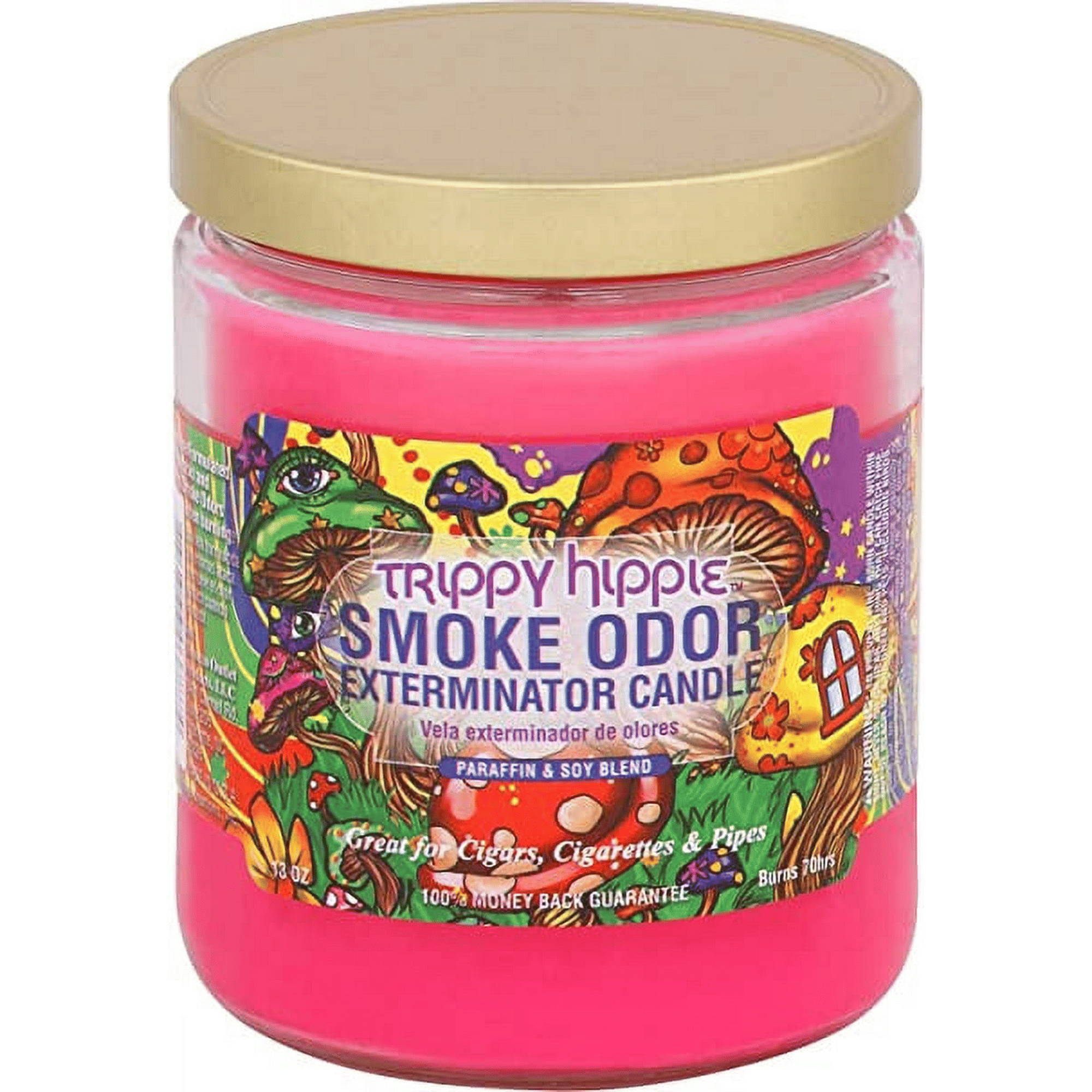 Smoke Odor Exterminator 13oz Jar Candle, T rippy Hippie, 13 oz,
