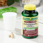 Spring Valley Extra Strength Ashwagandha Dietary Supplement; 1300 mg; 60 Vegetarian Capsules EasyOptionXY LLC