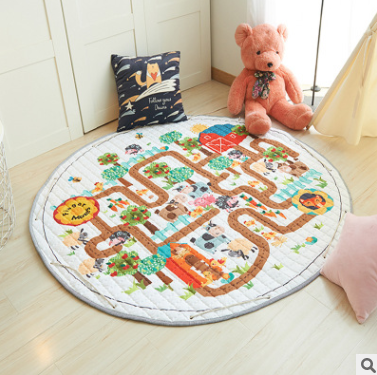 Explosion models Ins cotton car storage mat storage toy mats Round outing children climbing mat storage bag Pi-Mart