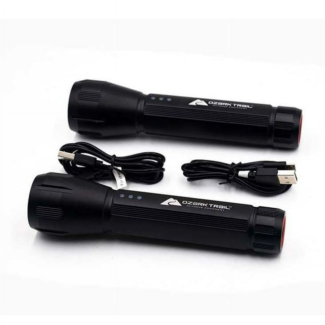 2 Pack Ozark Trail Led Flashlight,500 Lumens, Lithum-Ion Battery EasyOptionXY LLC