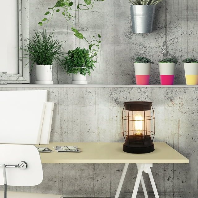 Better Homes & Gardens Modern Bronze Metal & Glass Edison Lantern 9"H, LED Bulb Included EasyOptionXY LLC