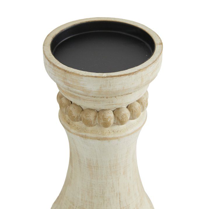 DecMode 3 Candle Cream Wood Candle Holder, Set of 3 EasyOptionXY LLC