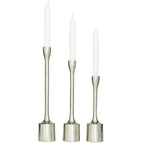 CosmoLiving by Cosmopolitan 3 Candle Silver Aluminum Tapered Candle Holder, Set of 3 EasyOptionXY LLC