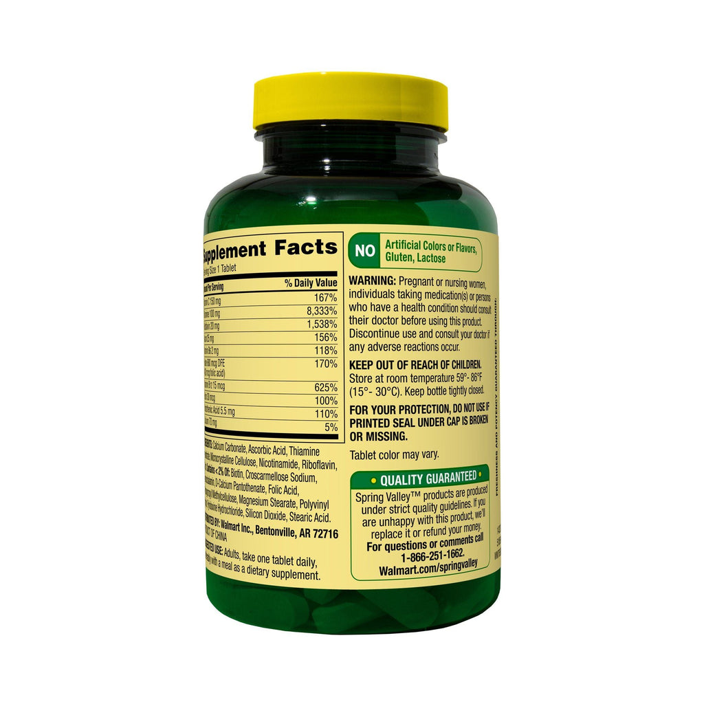 Spring Valley Super Vitamin B-Complex Tablets Dietary Supplement; 250 Count EasyOptionXY LLC