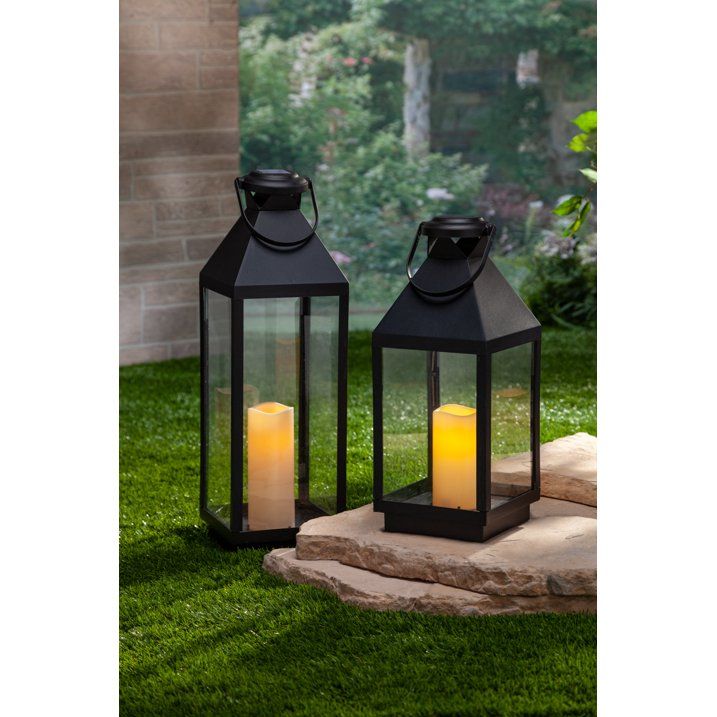 Lone Elm Black Solar Outdoor Hanging Lantern EasyOptionXY LLC