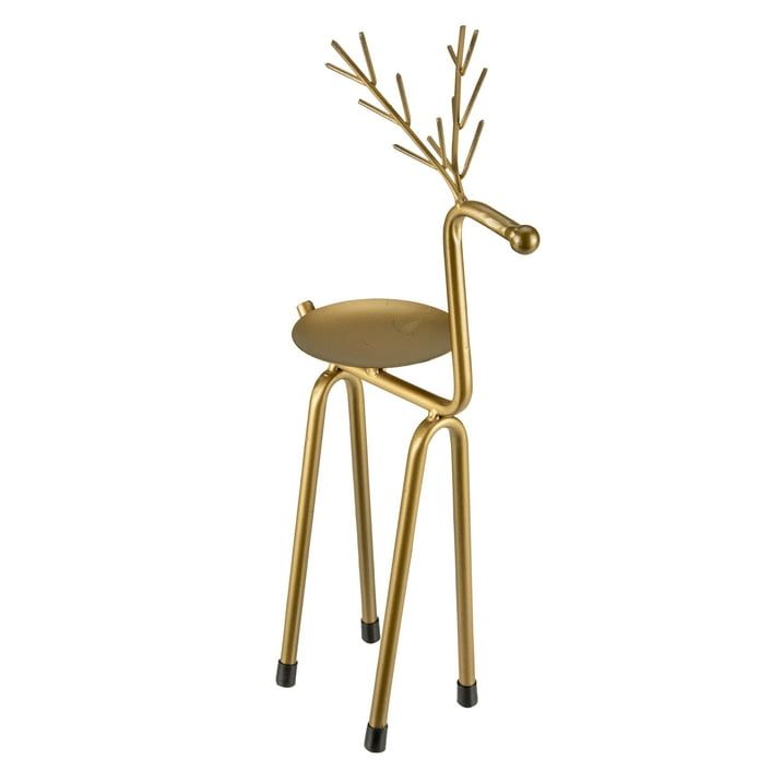 Northlight 13.25" Large Bronze Reindeer Christmas Pillar Candle Holder EasyOptionXY LLC