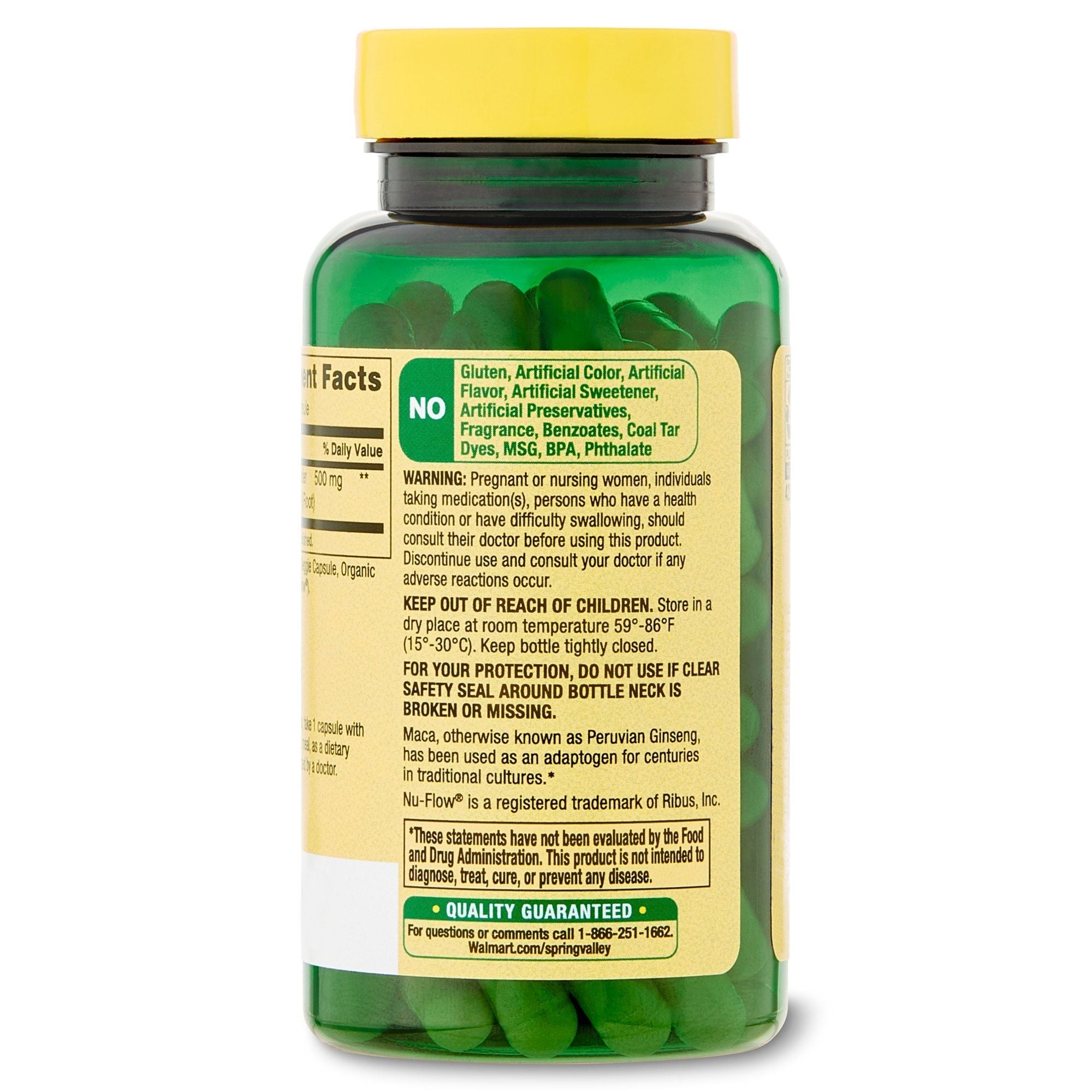 Spring Valley Maca Dietary Supplement; 500 mg; 90 Count