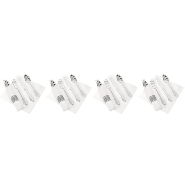 BESTONZON 8 Sets Party Cutlery Set Disposable Forks Spoon Napkin Flatware Serving Kit EasyOptionXY LLC