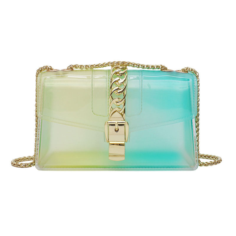 Mini summer transparent jelly bag, candy color silicone color bag, versatile chain small crossbody bag - SJB-DIAMOND ELITES