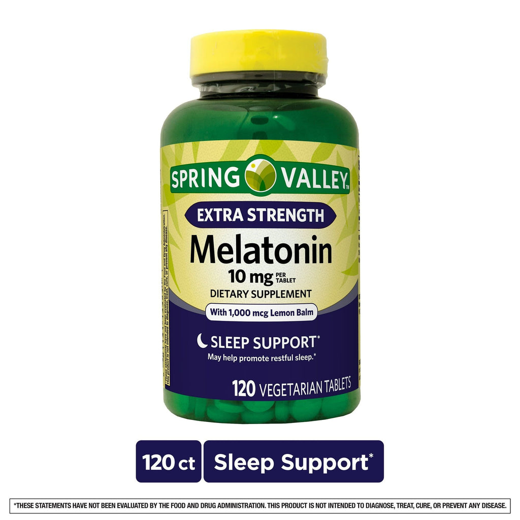 Spring Valley Extra Strength Melatonin Tablets Dietary Supplement; 10 mg; 120 Count