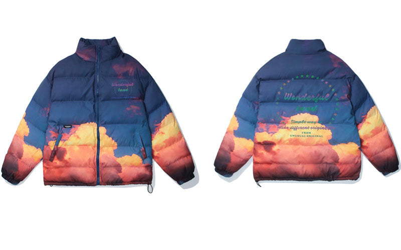 Star digital printing down jacket